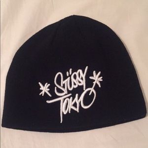 Black Stüssy Tokyo beanie